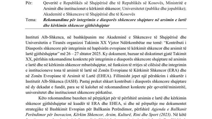 Insituti Alb-Shkenca ka përgatitur dhe dërguar autoriteteve kompetente…